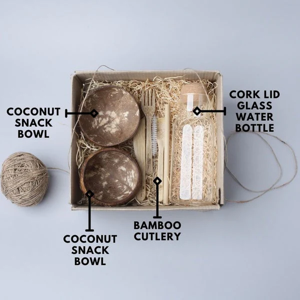 Eco Friendly Gift | Bamboo Cutlery | Coconut Bowls | Cork Water Bottle