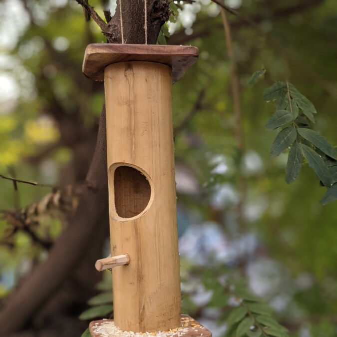 Bamboo made Bird Feeder