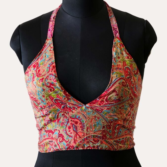 Drape Yourself in Desire- The Reversible halter neck bikini top | Red and Green