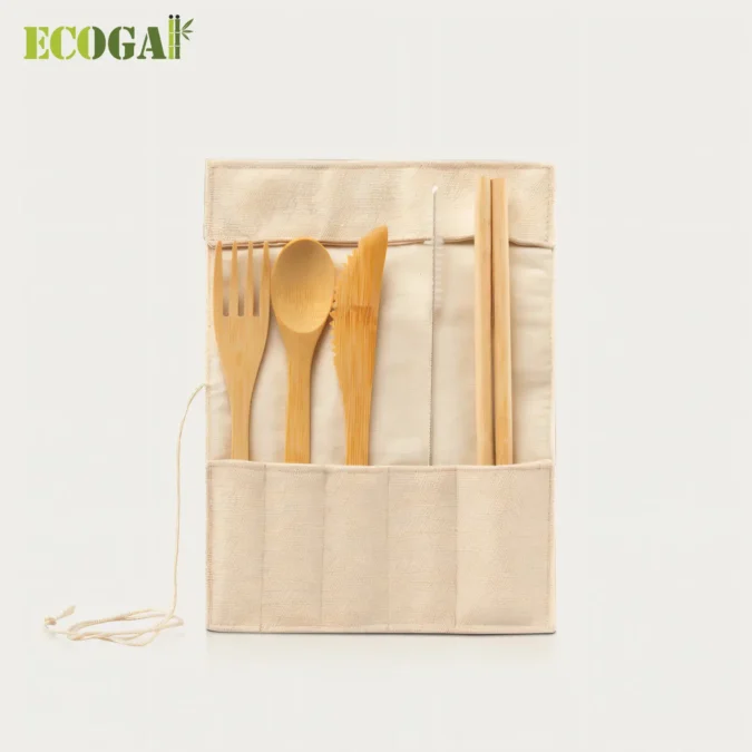 Bamboo Cutlery with Canvas Pouch