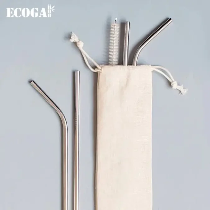EcoSip Stainless Steel Straw Set