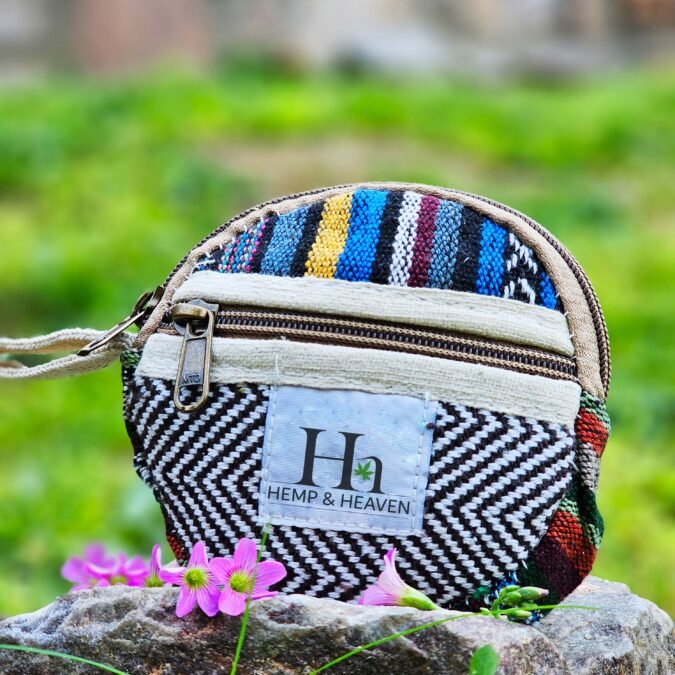 Handmade Eco Hemp Coin Pouch|Multicolor